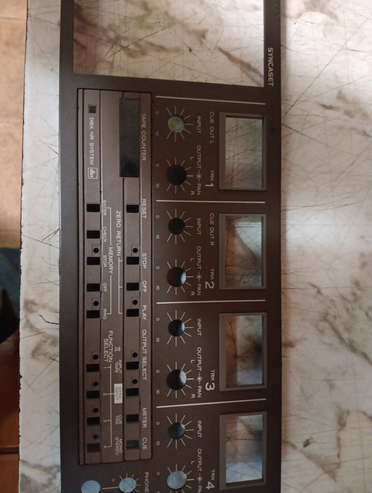 TASCAM 234 SYNCASET 4-track Recorder Faceplate