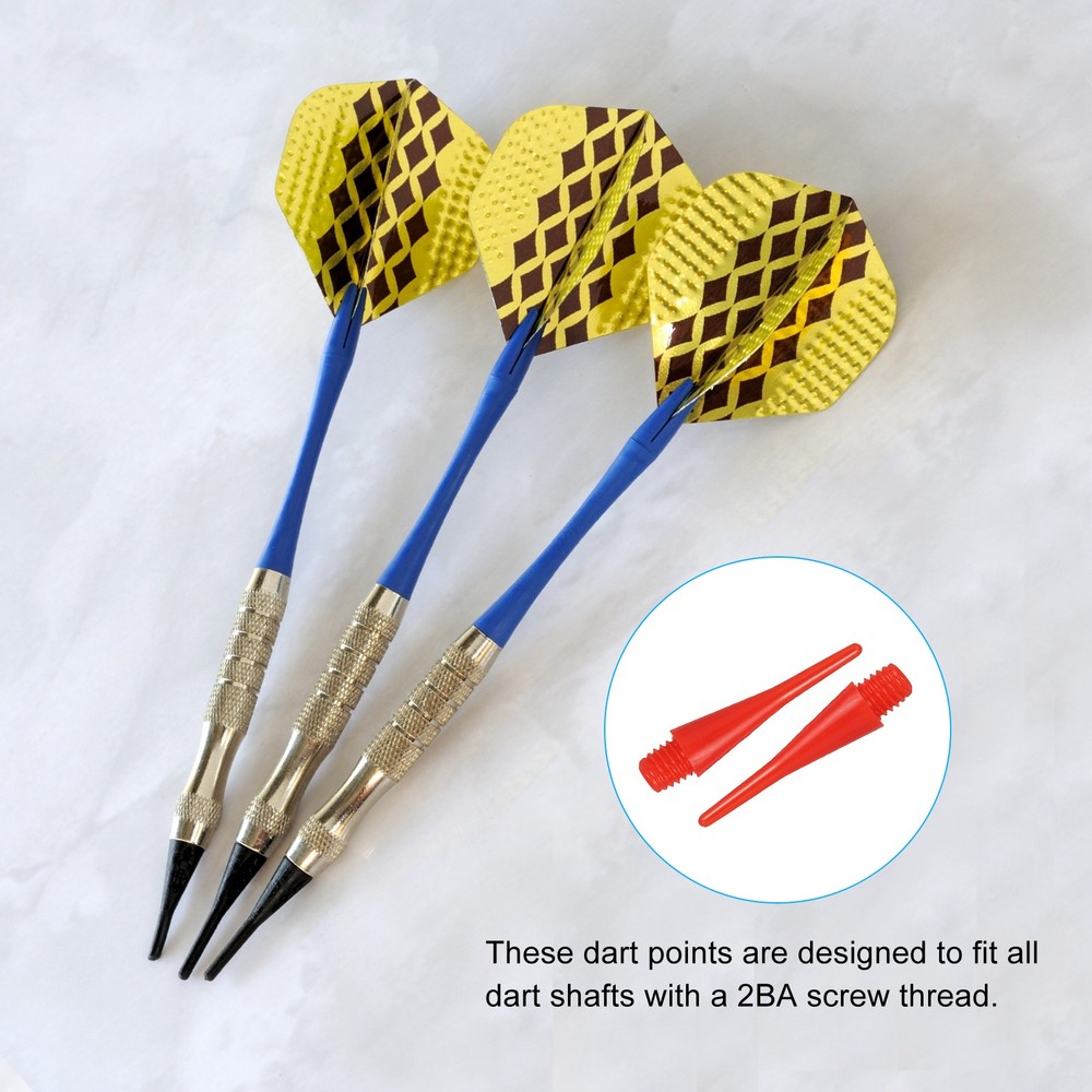 50 Pack Plastic Dart Tips 2BA Thread Soft Dart Tips Red