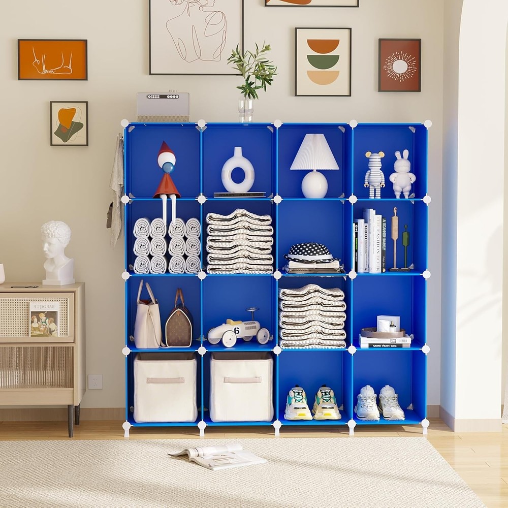 Cube Storage Organizer 16 Cube Closet Organizers & Storage Shelves DIY Stackable