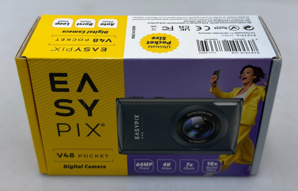 Easypix V48 Pocket Compact Digital Camera - Anthracite 2.8" screen NEW BOXED