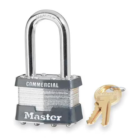 Master Lock 81Lf Padlock, Keyed Different, Long Shackle, Rectangular Steel