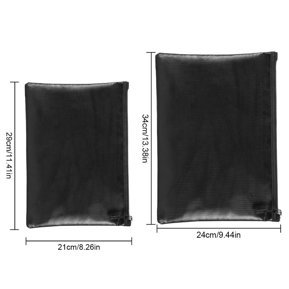 1/2PACK 2000℉ Fire Proof money Bag Fireproof Document Pouch Waterproof Safe Cash