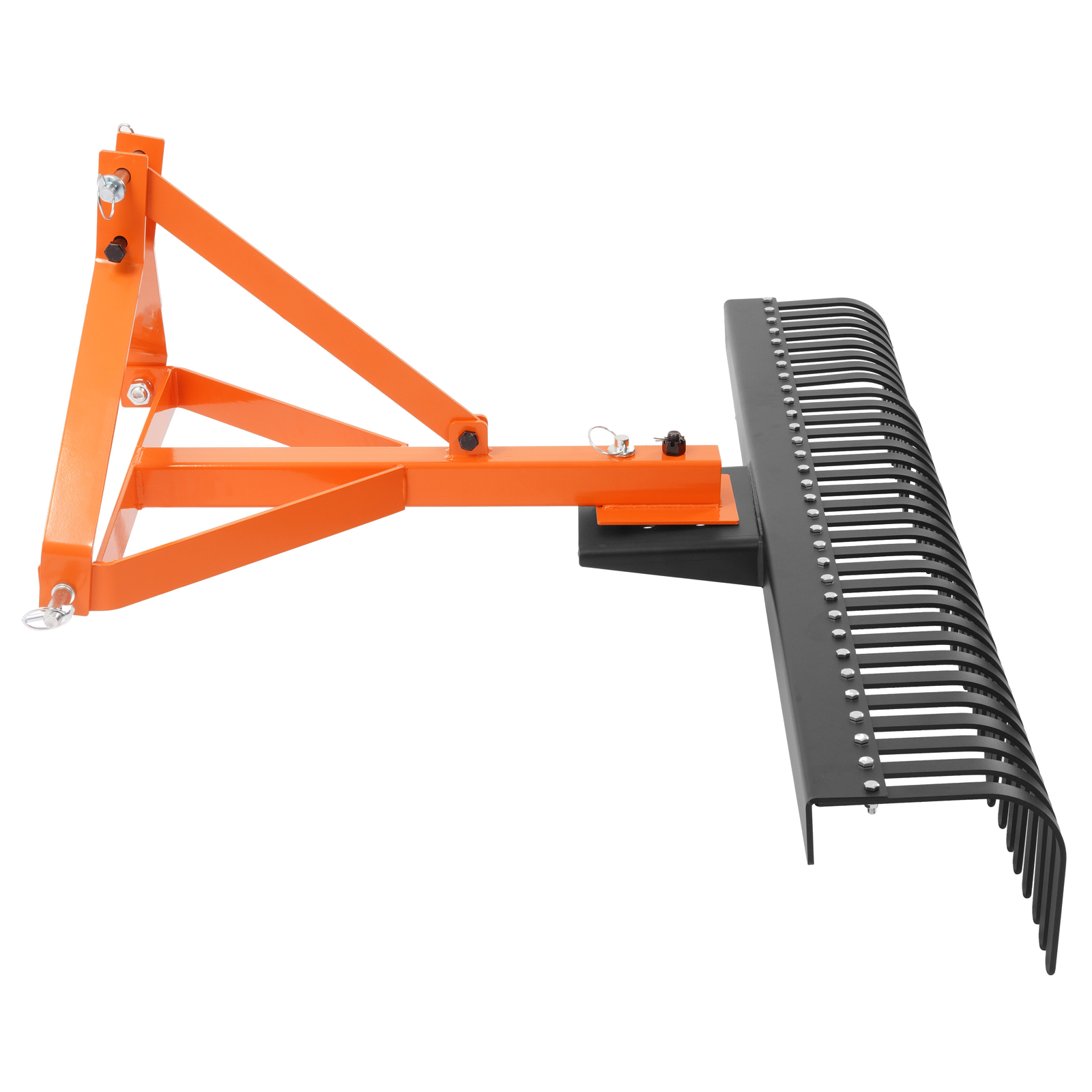 3-Point Landscape Rock Rake 60" Garden Tool For Cat 1 Tractor 360° Grass Comb