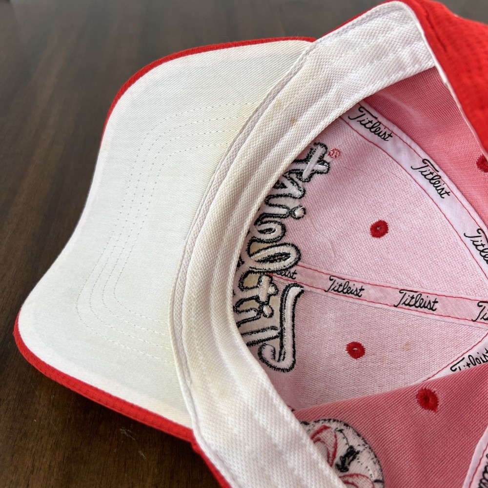 Titleist Golf Hat Pro V1 Adjustable Red OSFA Athletic Baseball Cap