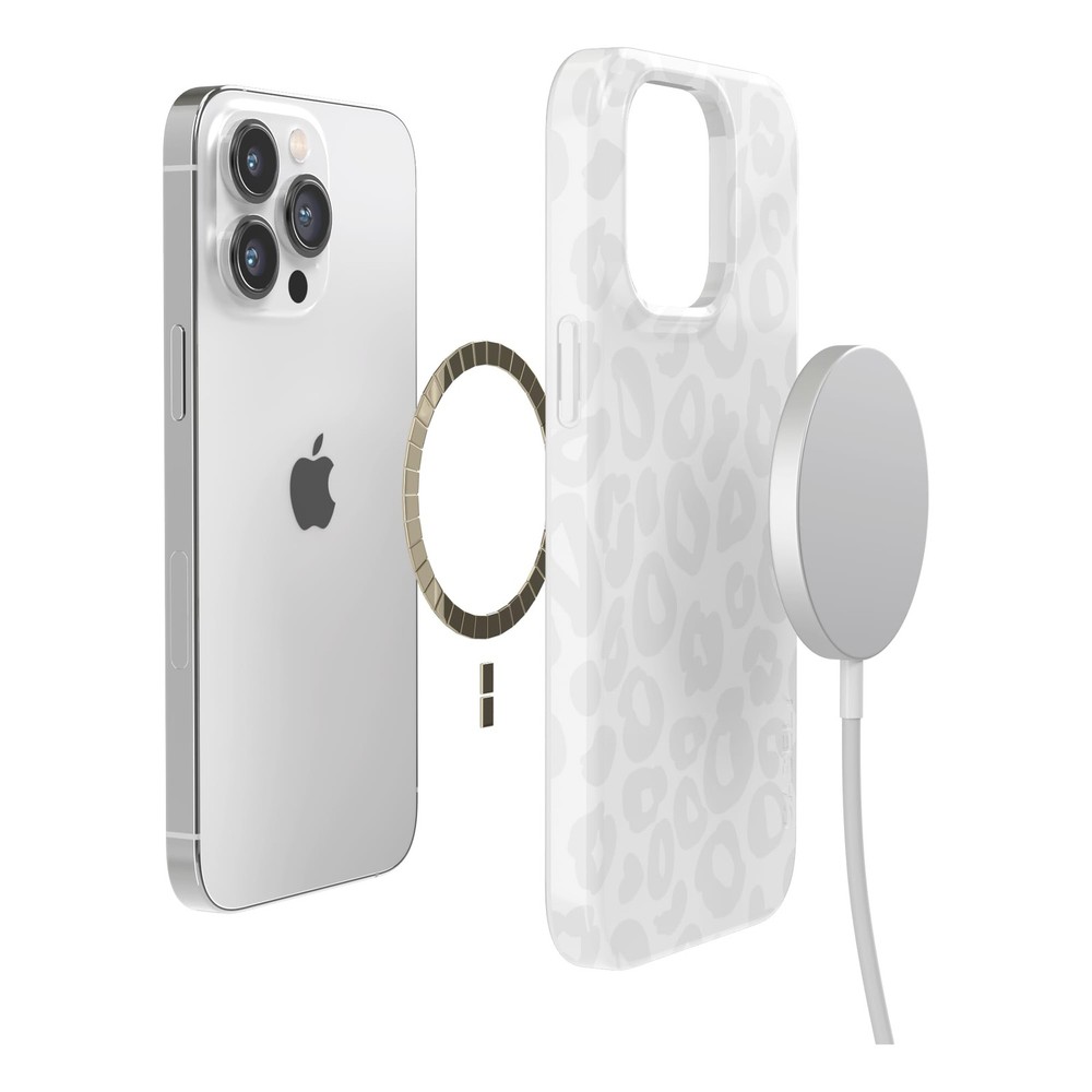Casely iPhone 14 Pro Max Case | Into The Wild | White Snow Leopard | Compatible