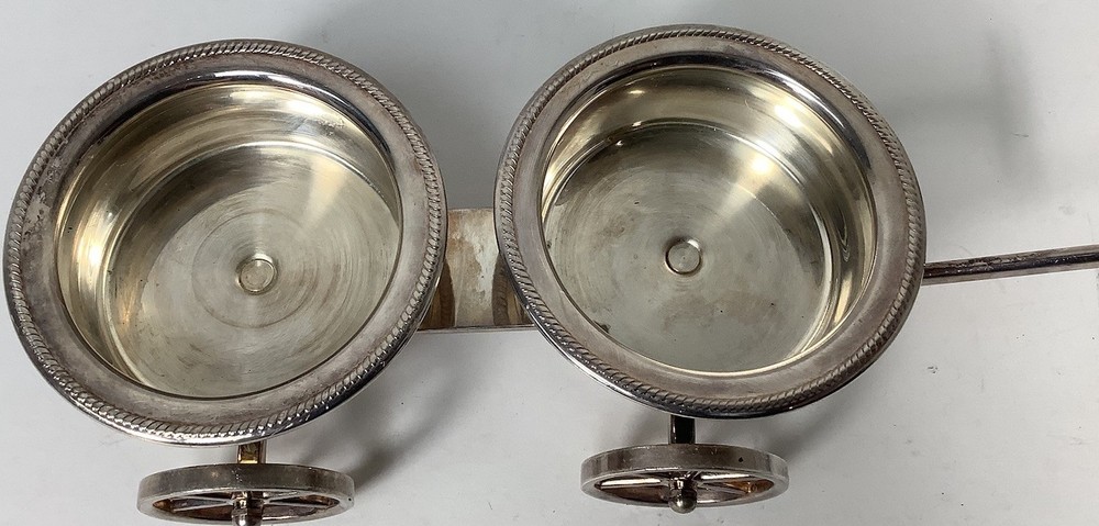 Vintage Silver F.B. Rogers Silverplate Condiment Wagon Server (F)