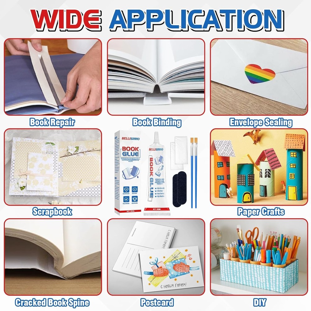 Book Glue, Clear Binding Multipurpose Adhesive for