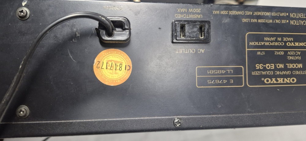 onkyo integra eq-35 Equalizer - Powers On - Missing Slider Knobs - As Is Read