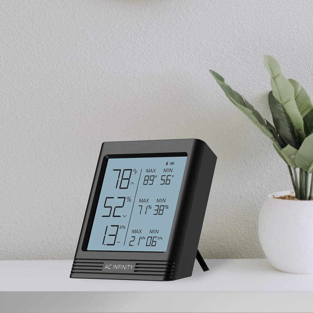 AC Infinity CLOUDCOM B2, Temperature Humidity VPD Smart Hygrometer with Black