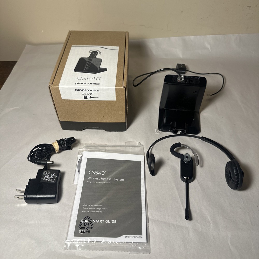 Plantronics CS540 Convertible Wireless Headset System COMPLETE - Box, Manual