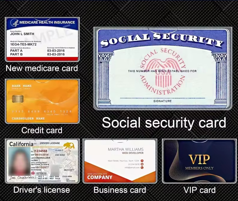 20 Pack Clear Card Protector Sleeves, Social Security & ID Card Holders