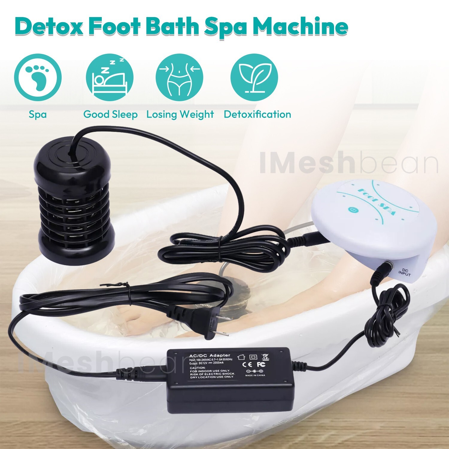 Ionic Detox Foot Bath Spa Machine Portable Salon Ion Aqua Foot Bath Beauty Kit