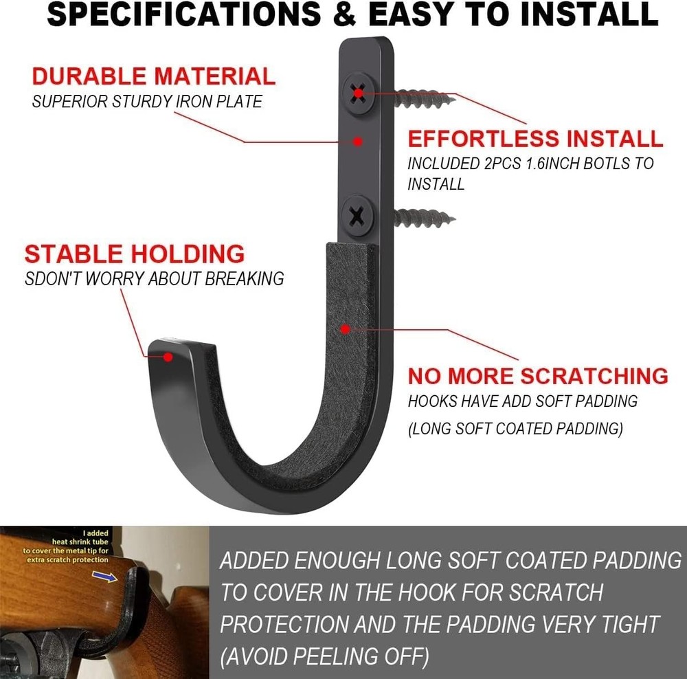 Sturdy Gun Mount with Protective Padding - Secure & Space-Efficient Storage