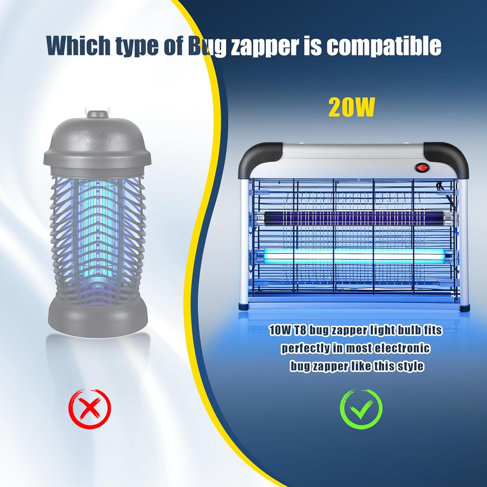 T8 Bug Zapper Replacement Bulbs, 10W Bug Zapper Light Bulb for 20W Electronic Bu