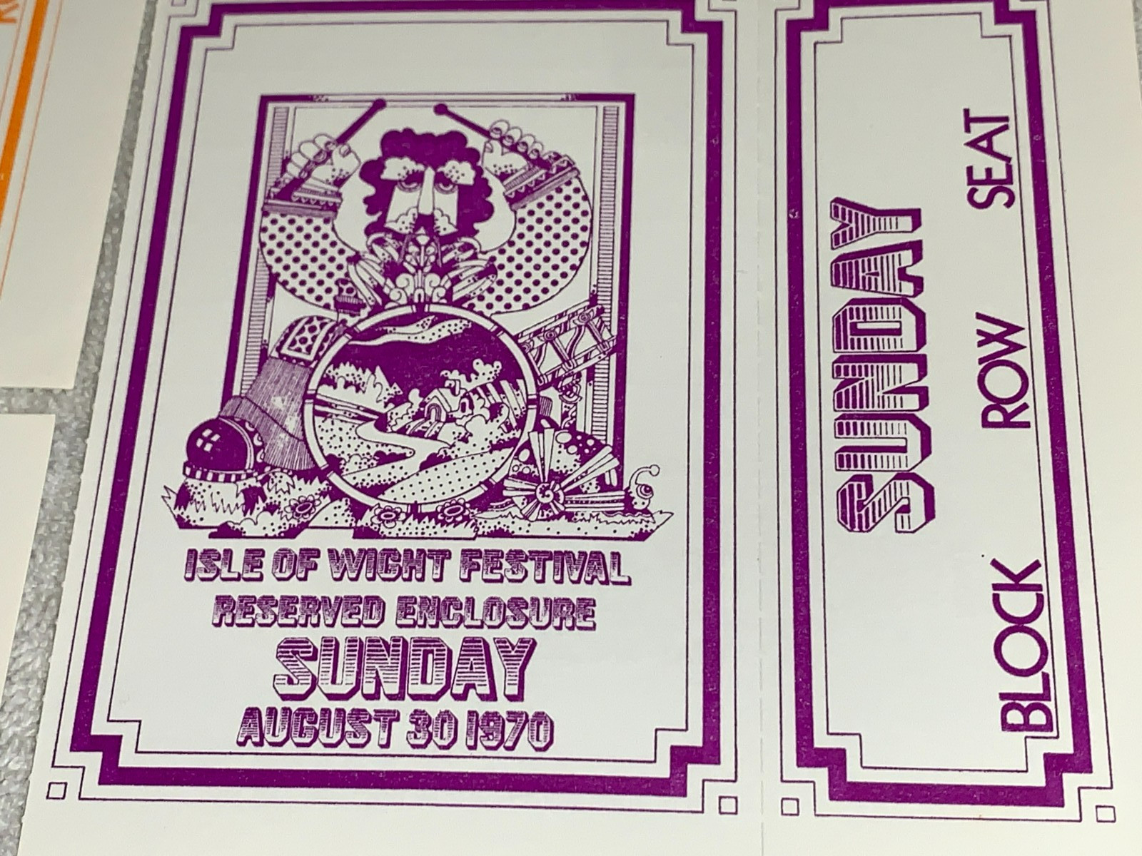 JIMI HENDRIX THE DOORS THE WHO 3 Isle Of Wight 1970 Festival Concert Tickets U.K