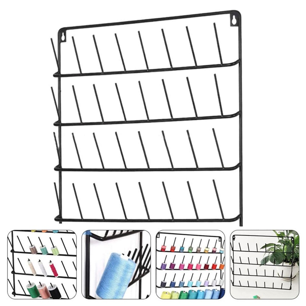 Thread Rack with 32 Hanging Hooks for Wall Versatile Stable Thread Organizer