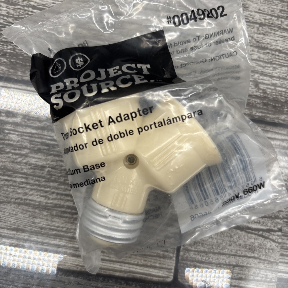 Project Source Dual Socket Adapter Medium Base #0049202 250V, 660W {O}
