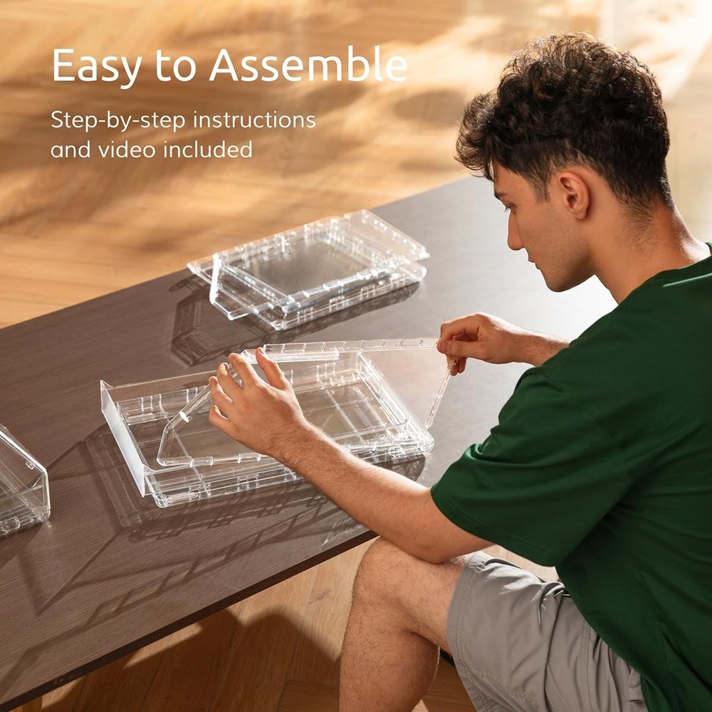 Ozueccr 2 Pack Hat Organizer for Baseball Caps – Stackable Clear Display Box wit