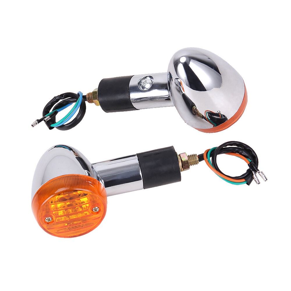 1 Pair Amber Turn Signal Light For Suzuki Boulevard C109R C50 C90 S 40 50 Chome