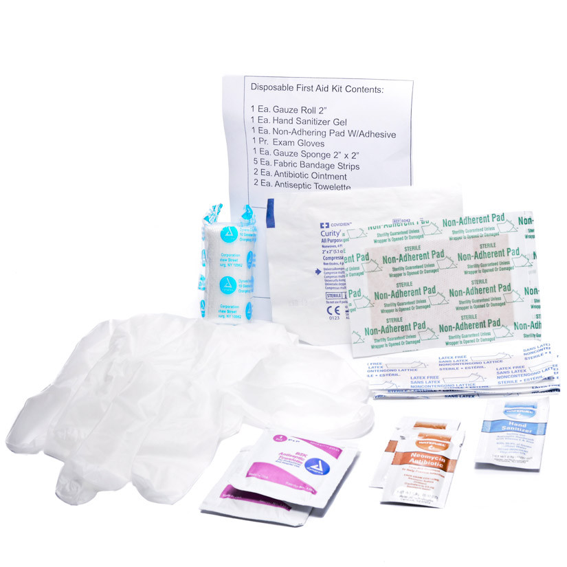 First Aid Kit Disposable Packed In Ziploc Bag