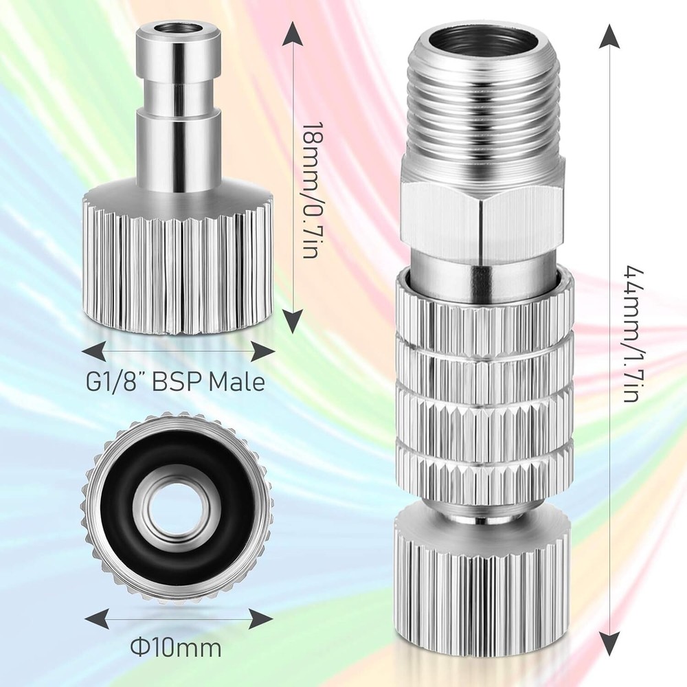 Durable 1/8 Inch Airbrush Adapter Set with Quick Release for Easy Tool Changes