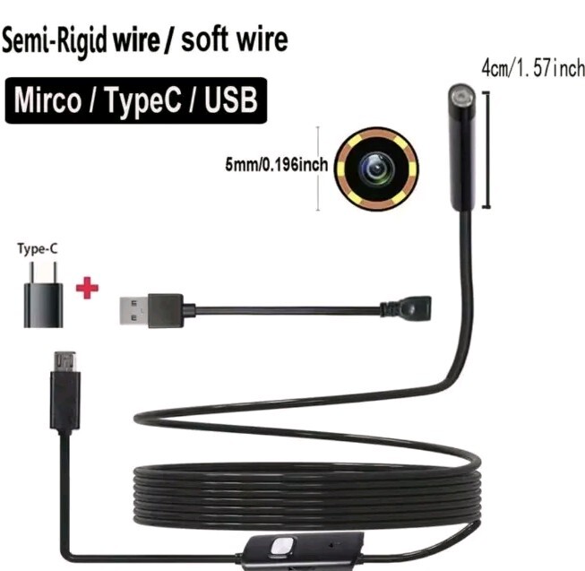 Waterproof Endoscope Snake/Inspection Camera - Android/Windows 2000/XP/Vista/7
