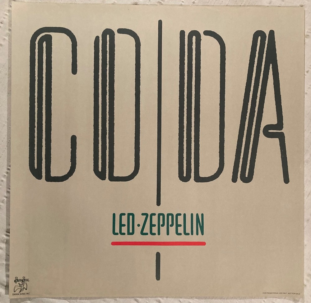 Led Zeppelin 1982 Matte Promo Poster Coda Swan Song Records New Condition E
