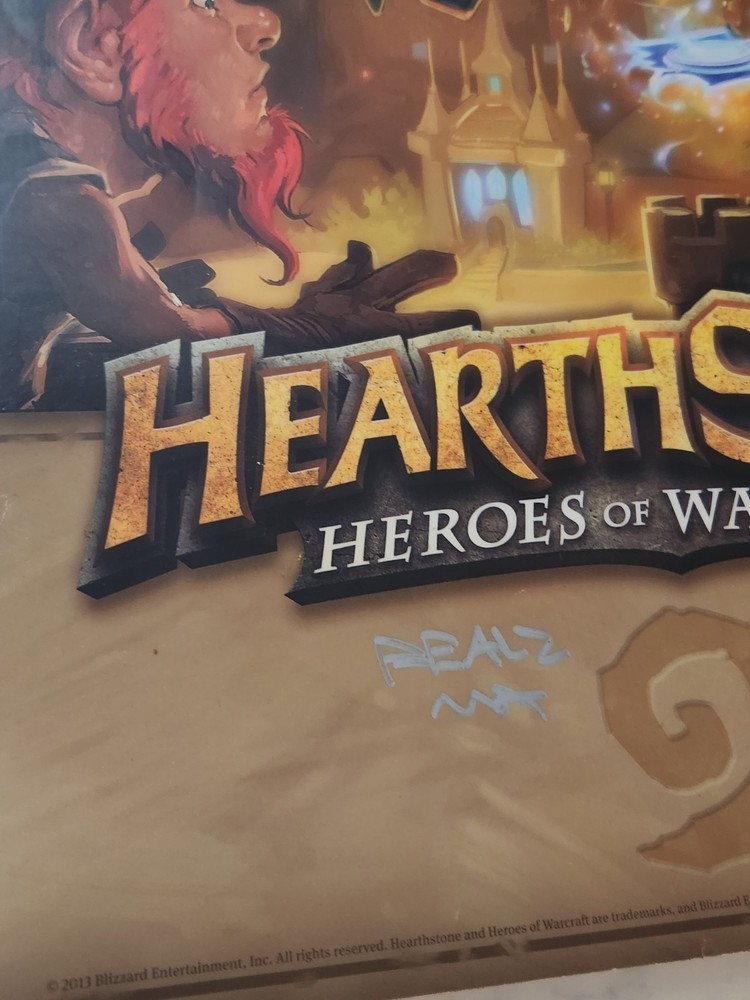 BlizzCon 2013 Hearthstone Signed Mini Poster Autographed Vintage