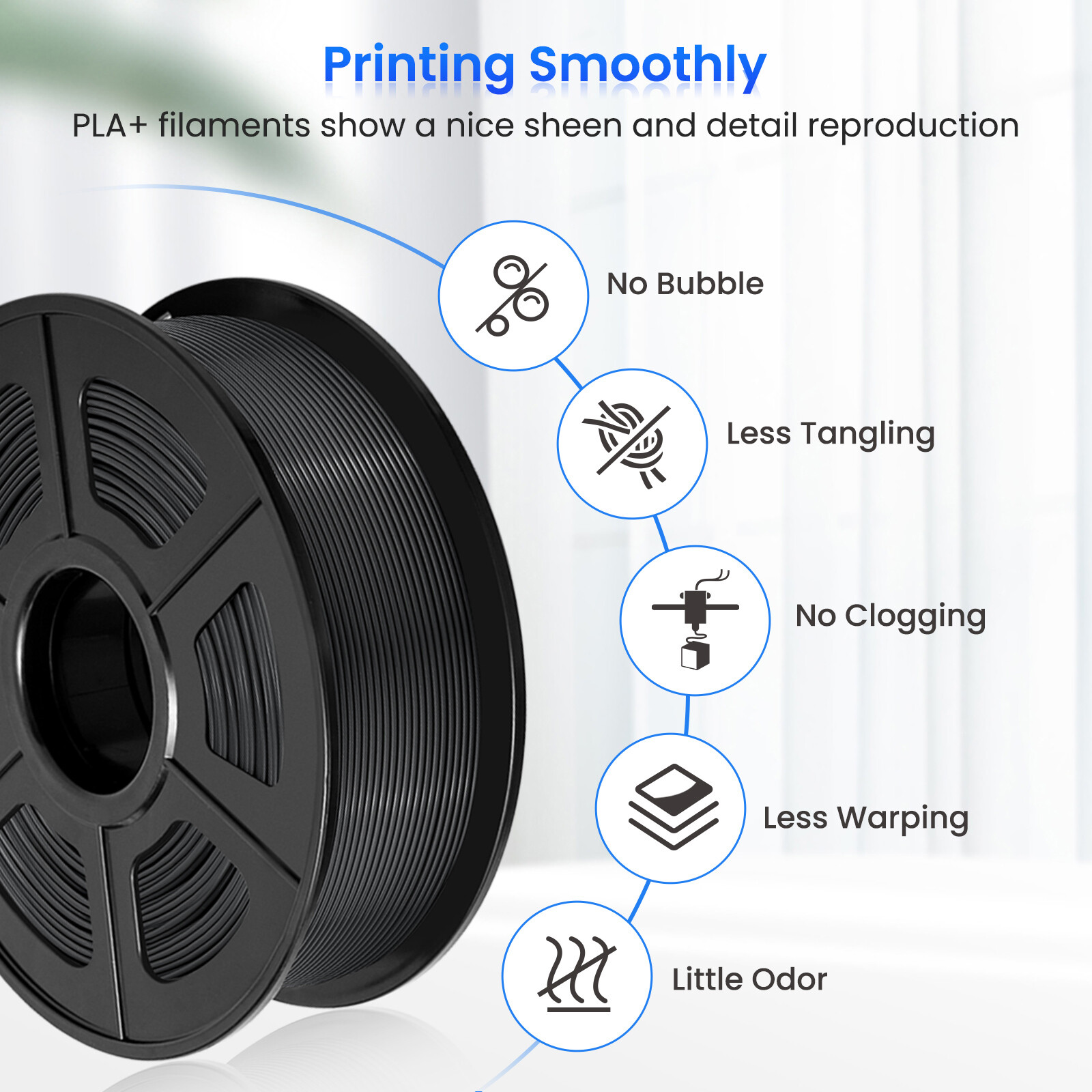 10×1KG SUNLU PLA Matte Meta PLA+ PETG SILK ABS 1KG TPU500G 3D Printer Filament