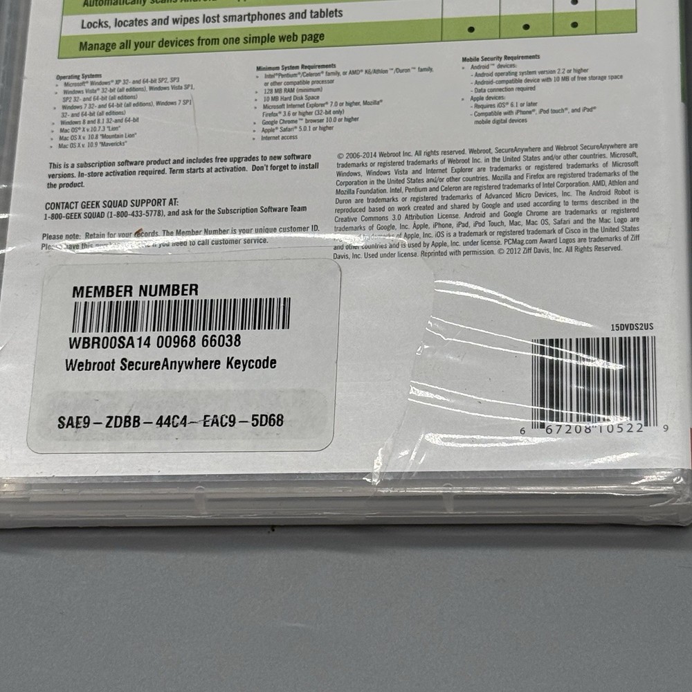 Webroot SecureAnywhere Internet Security - Full Version for Windows & Mac New