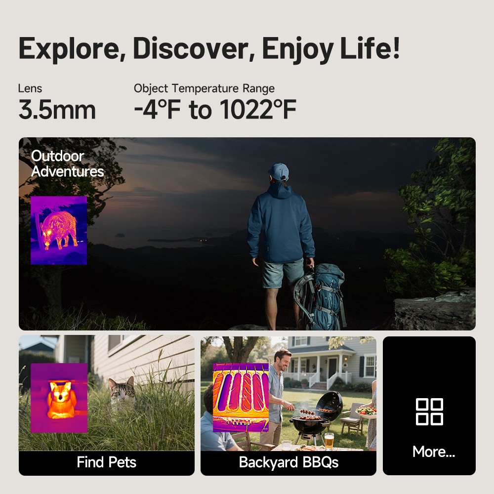 TOPDON TC002C Duo Thermal Camera Compatible With Any USB-C Android, iPhone, iPad