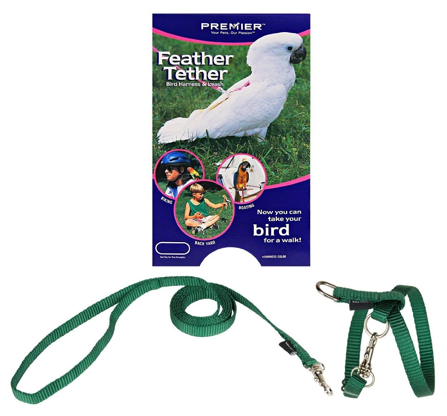 Premier Feather Tether Bird Harness and Leash