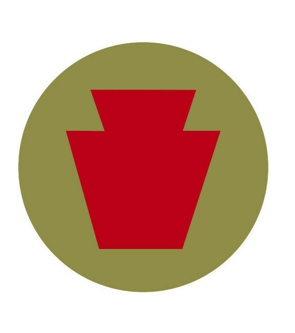 28th Infantry Division Vinyl Window Decal/Sticker Olive/Red