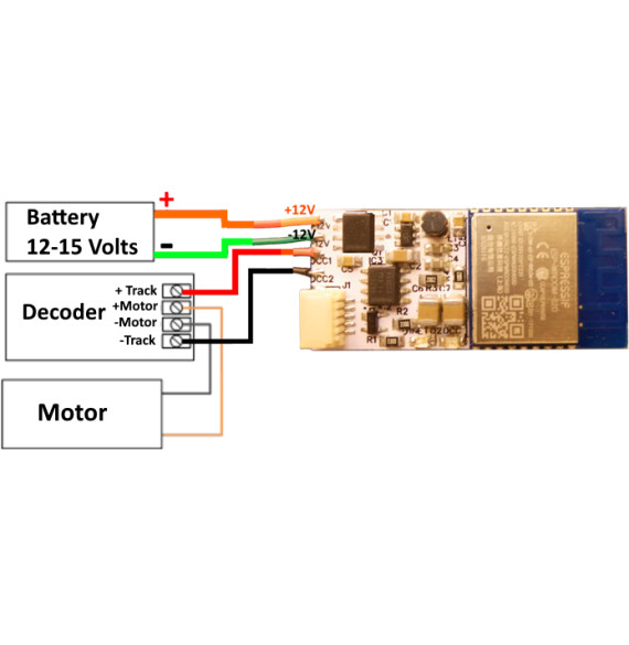 WifiTrax ~ Wi-Fi/DCC Locomotive Interface Module ~ WDMI-32