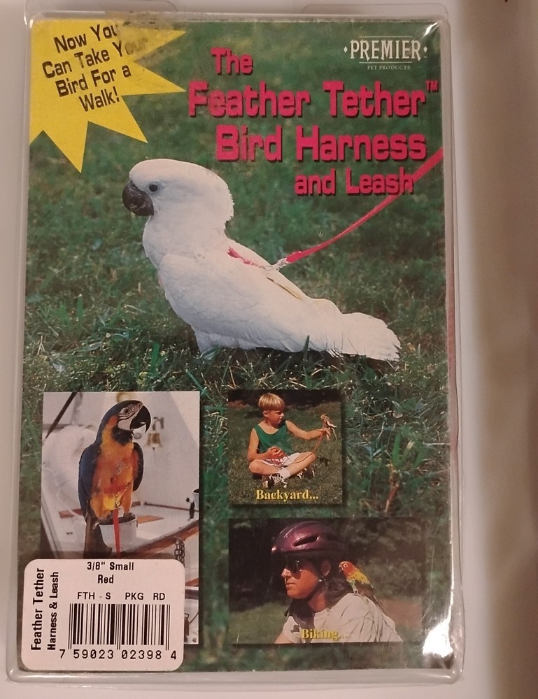 Premier Feather Tether Bird Harness & Leash Royal Blue Size Small. - Circa 1999