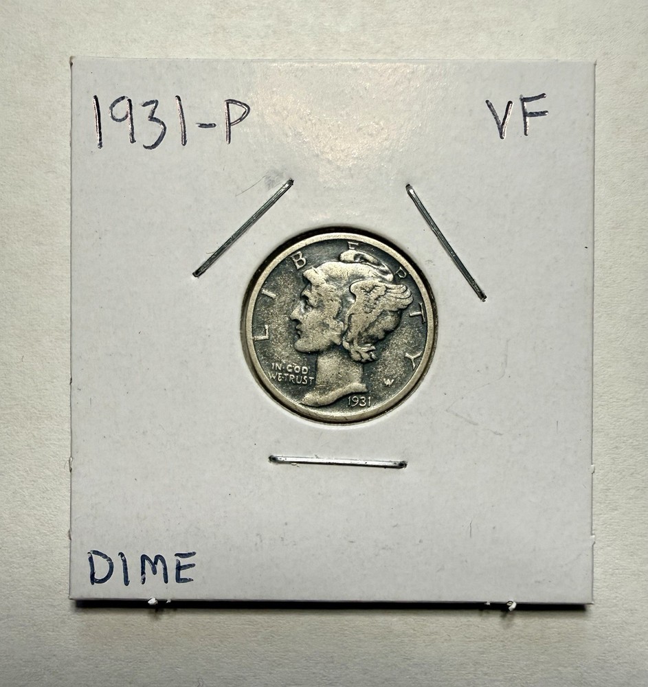 1931-P Mercury Dime 10C SILVER - Very Fine (VF)