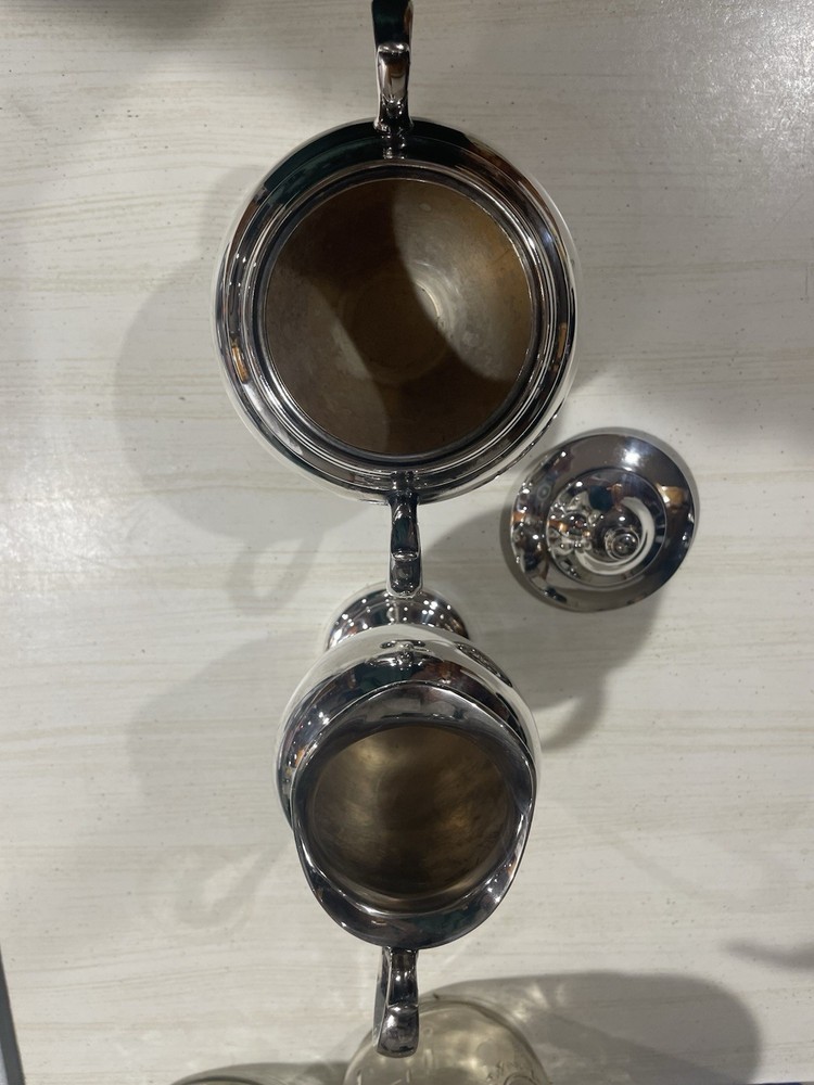 Antique CRESCENT SILVERWARE MFG CO Silver Plate Creamer & Sugar Bowl S.P.N.S