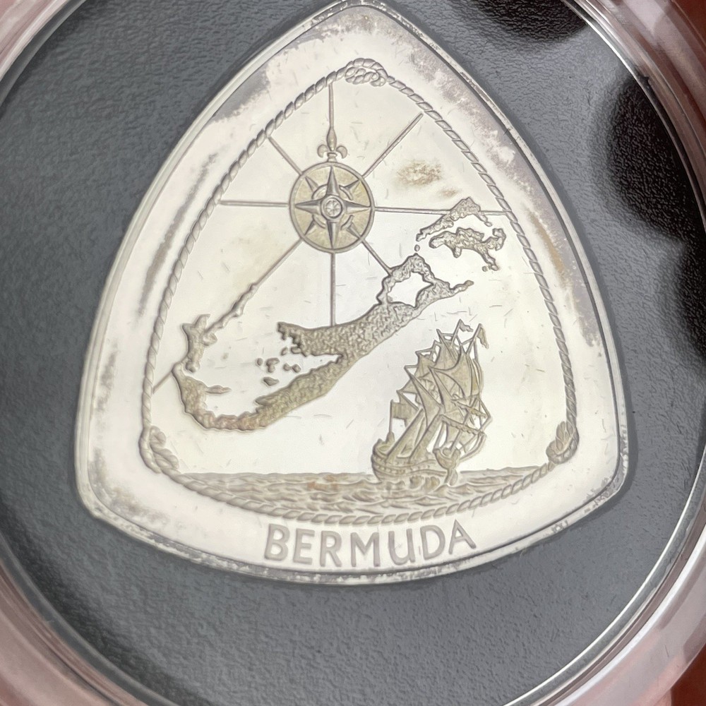 1996 Bermuda Silver Proof Triangular $3 Coin Cased