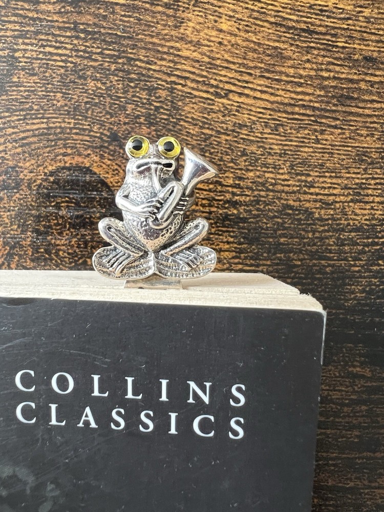 Sterling 925 Solid Silver Frog Toad Bookmark 6cm Booktok Beautiful Gift