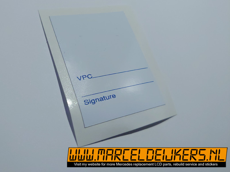 Mercedes Sticker VPC Quality Control 436