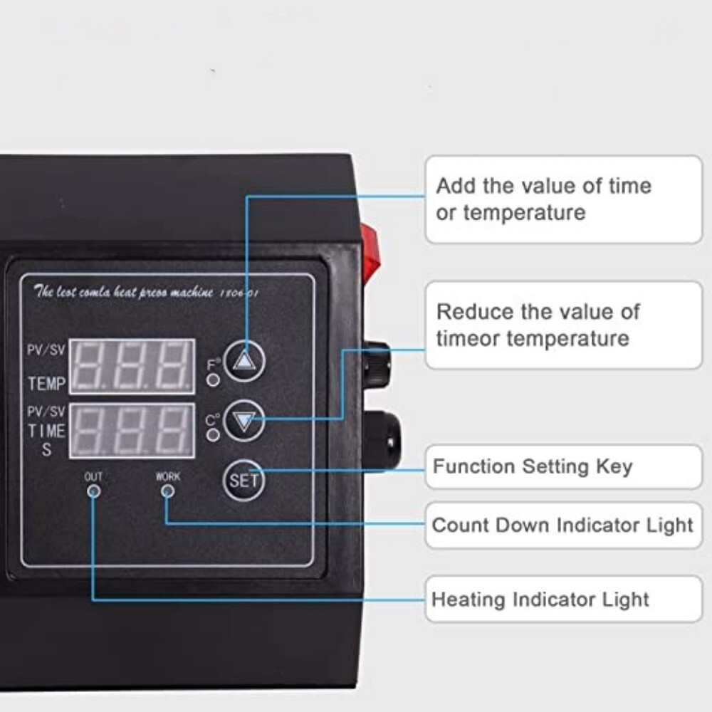 110V Heat Press Control Box Replacement for K-type Heat Transfer Machine LED