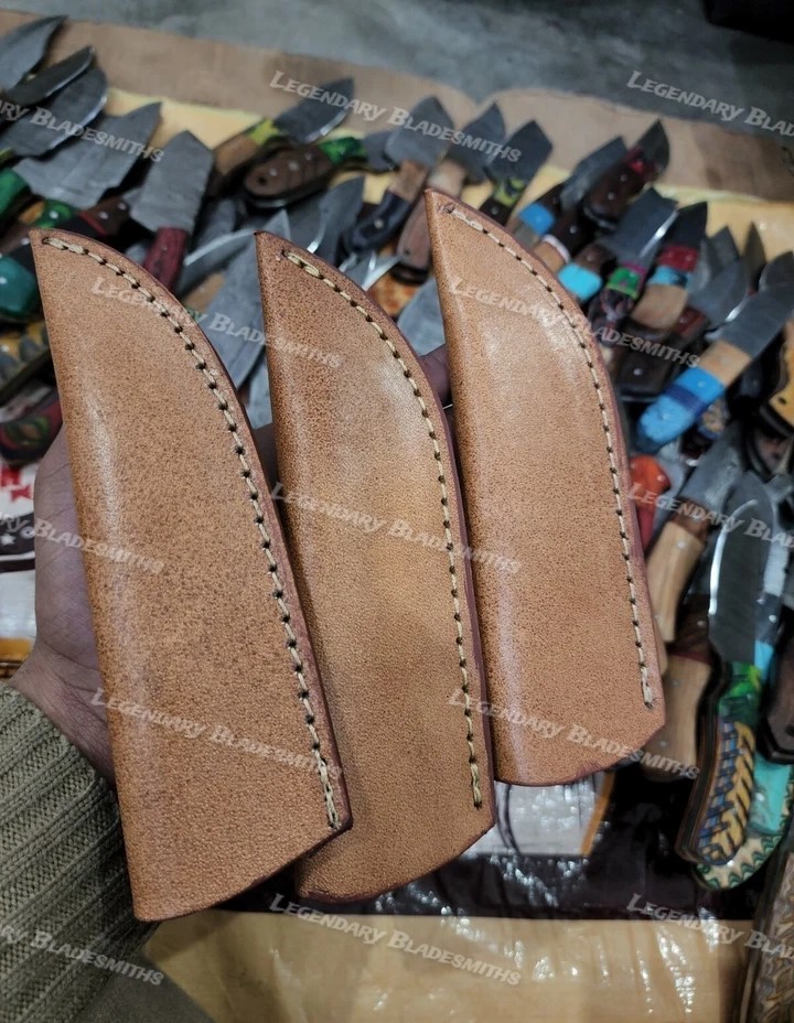 Lot of 20 Custom Handmade Damascus Steel 8" Full Tang Skinner Hunting Knifes US.