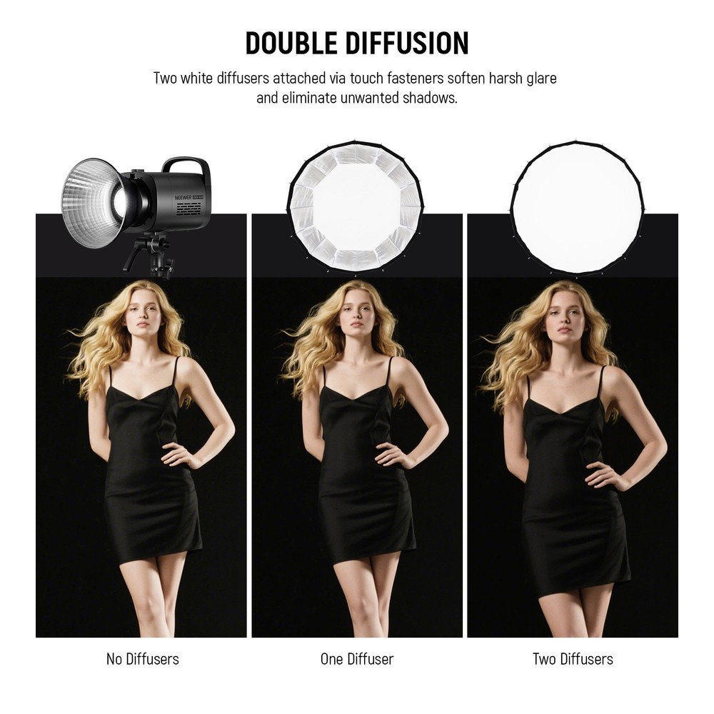 NEEWER NS120PD 47" Parabolic Softbox - Bowens Mount w/ Grid & Diffuser