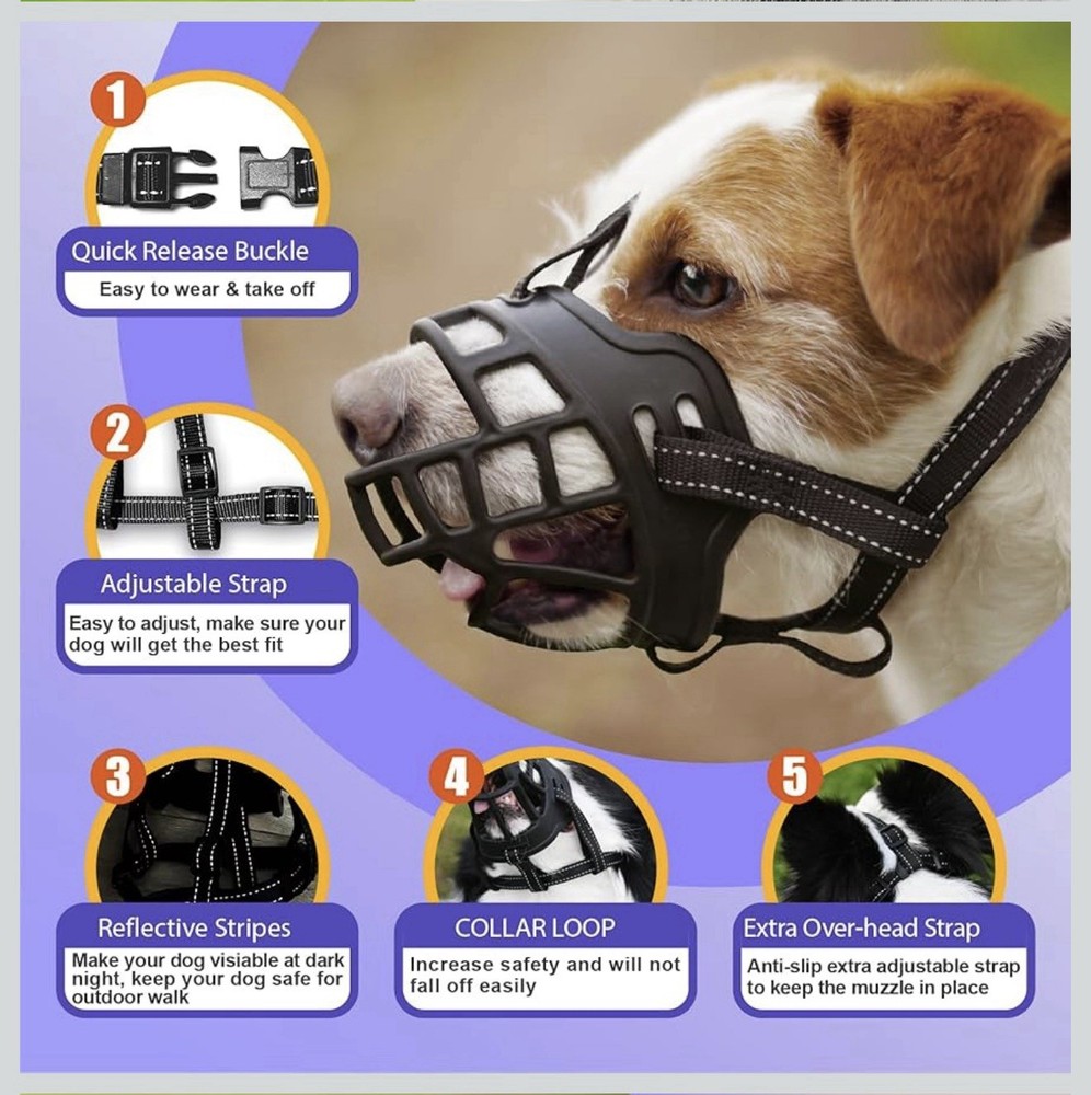 New Dog Muzzle in Yellow, size 2. Read Description Section!