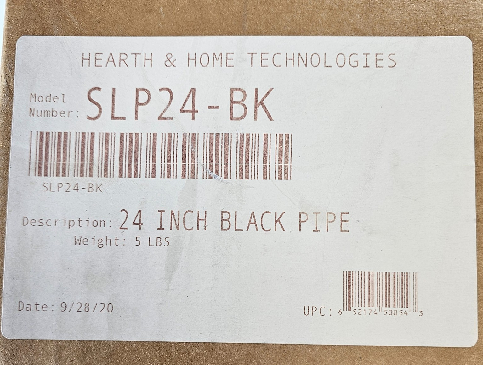 Hearth & Home SLP24-BK 24in Black Pipe Direct Vent Gas Stove Fireplace New