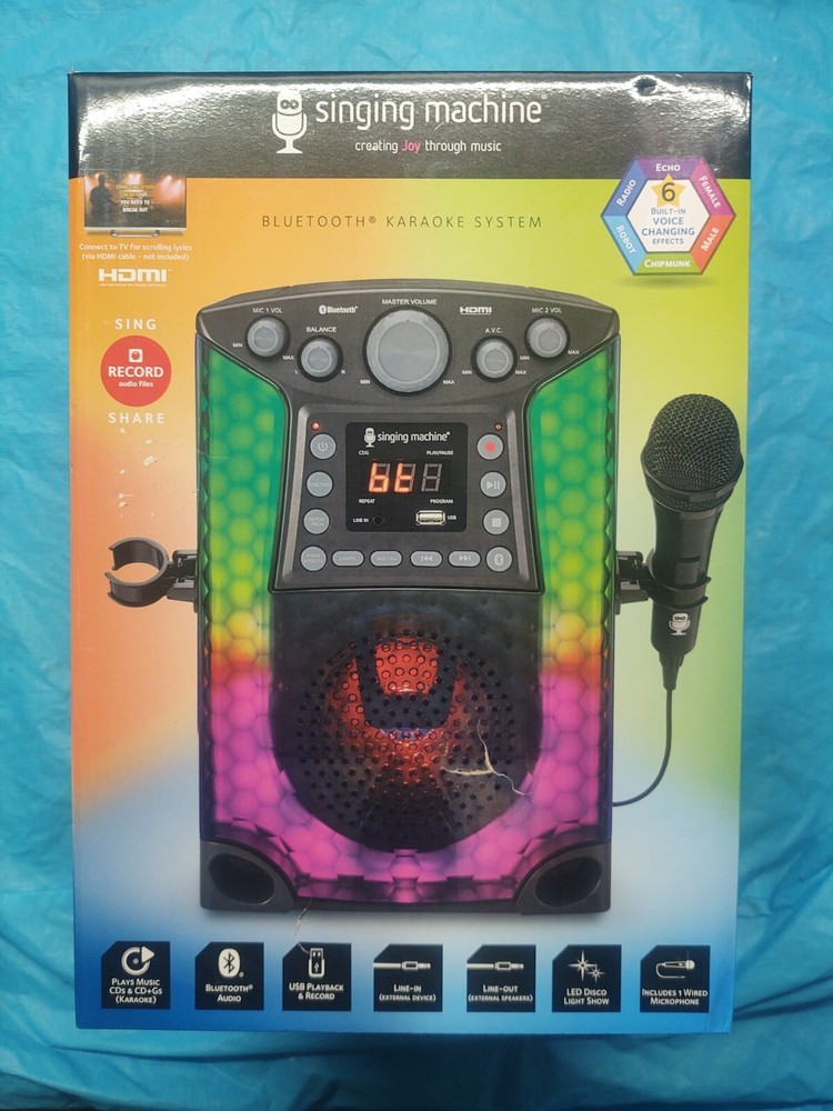 The Singing Machine Bluetooth CD+G Karaoke System, black or white you choose