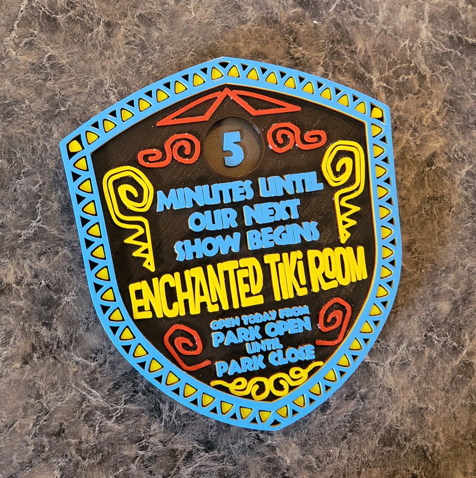 10 x 9.5 inch Enchanted Tiki Room Next Show Sign Adventureland Replica Plaque