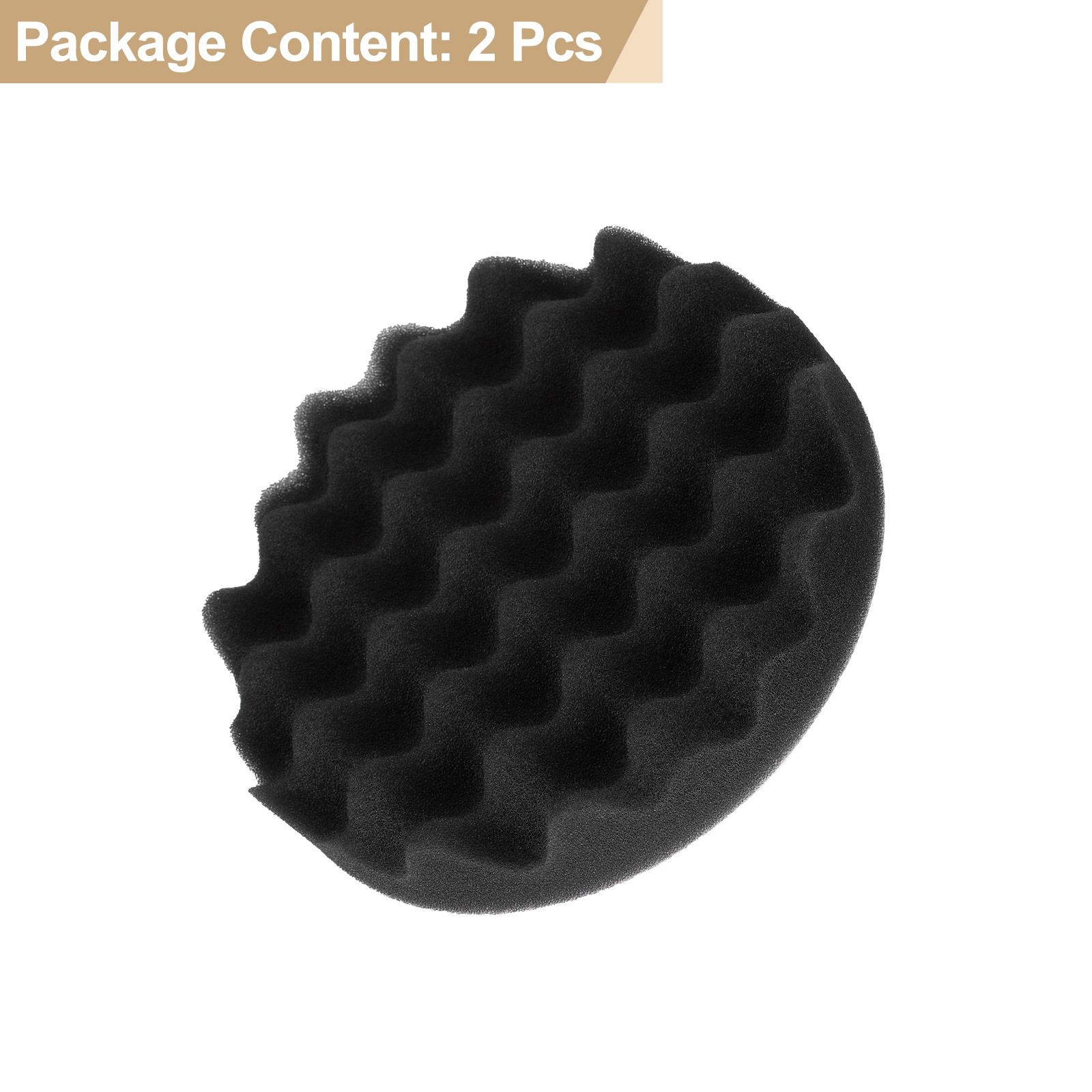 2pcs Buffing Sponge Pads 6" Polishing Wheel Waffle Finishing Grip Pad Black