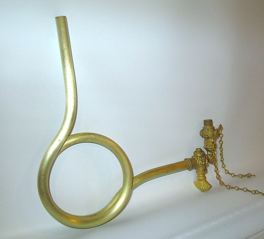 Antique Solid Brass Gas Light Sconce Arm with Valve