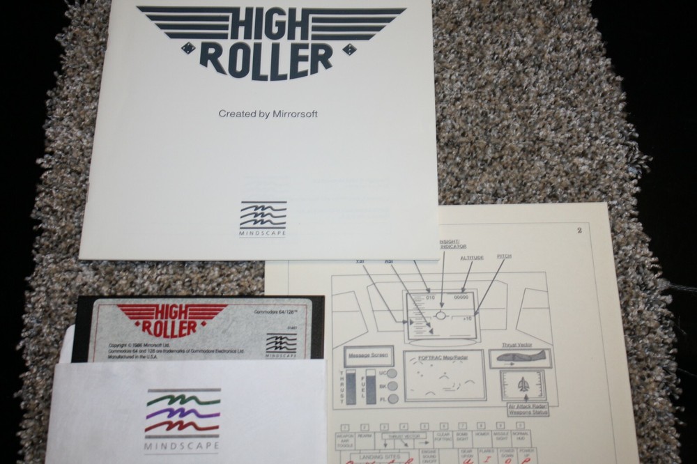 High Roller Commodore 64 C64 Game with cardboard case and manual